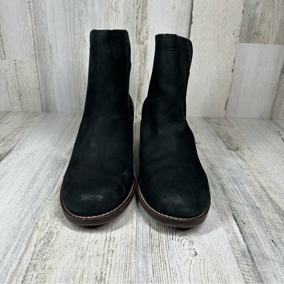 Lucky Brand Hirsi Black Leather Block Heel Ankle Bootie #1223 - Picture 5 of 13